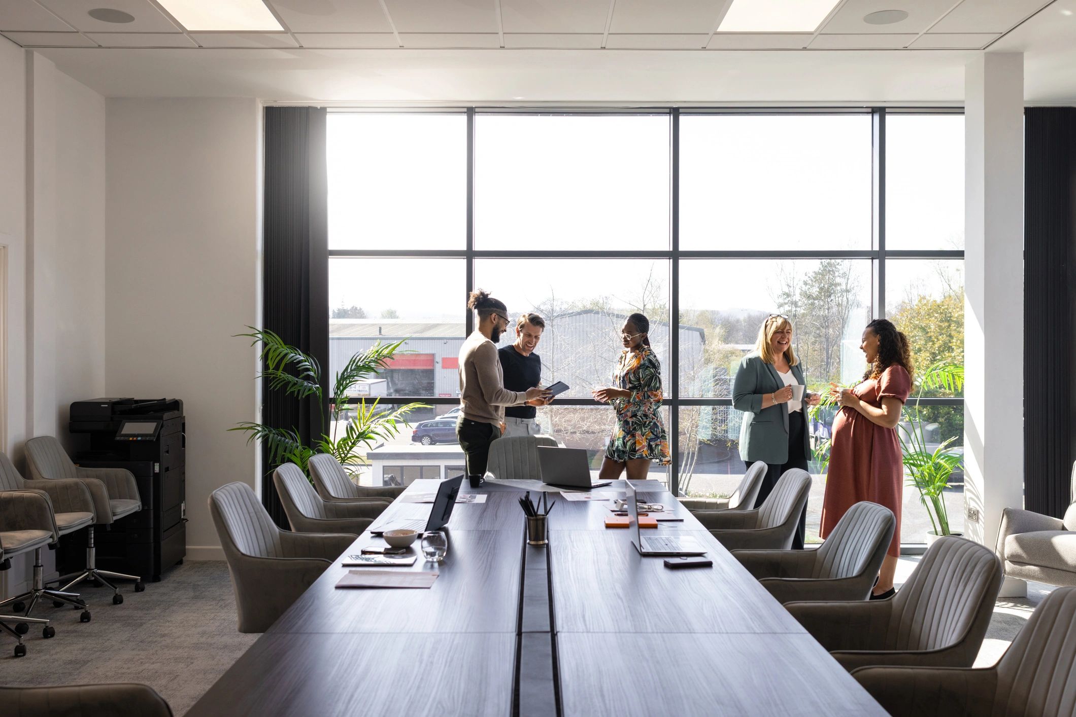 Business colleagues in a modern meeting discussing strategy